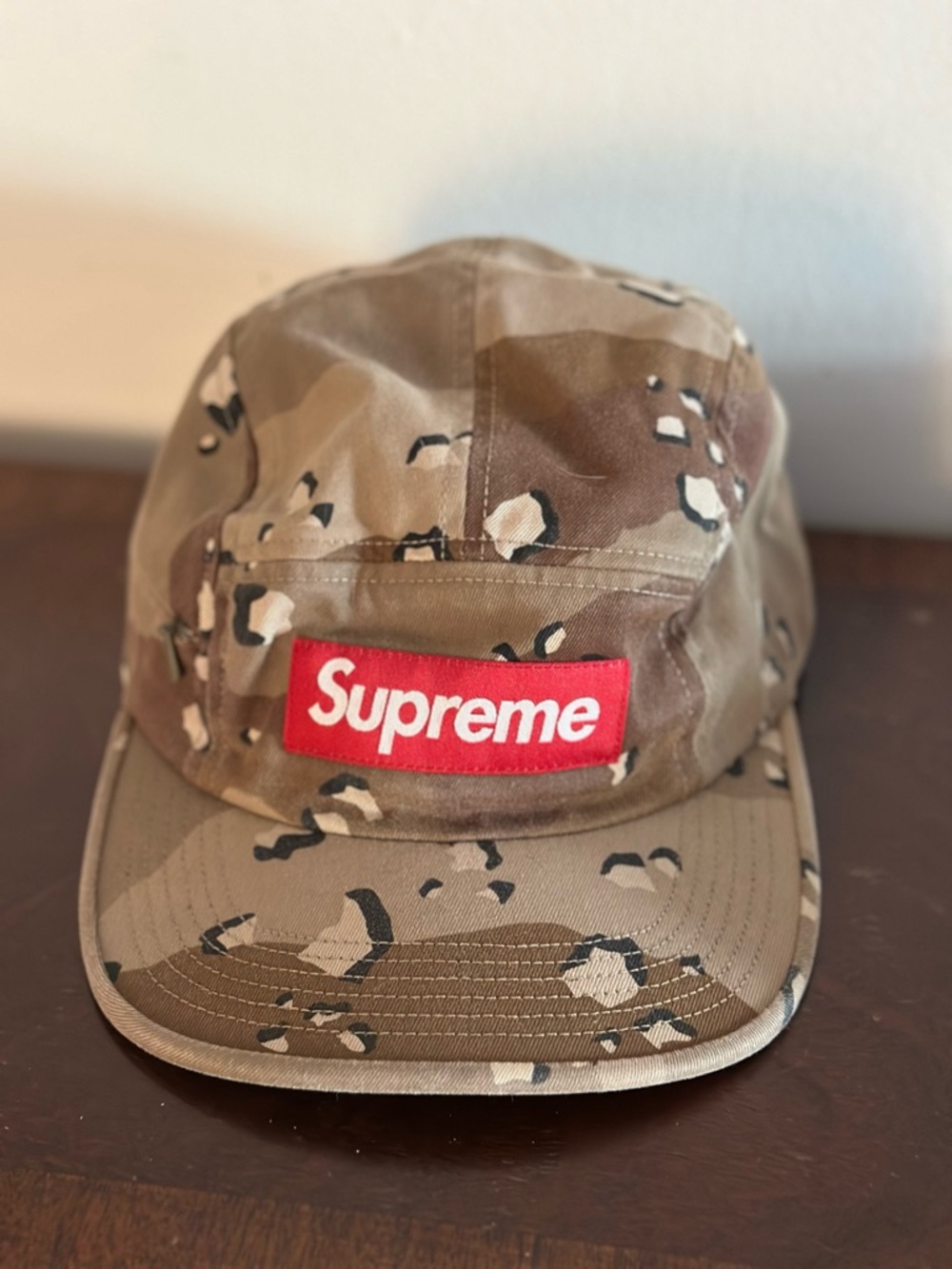 ‼️SOLD‼️ Supreme Desert Camo Camp Cap with Red Box Logo